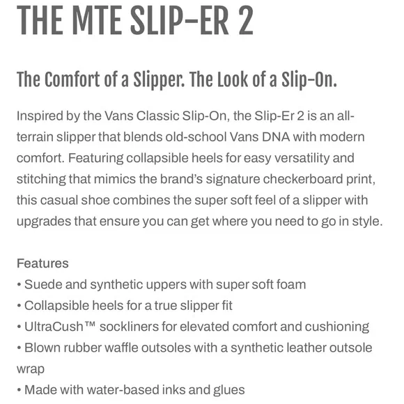 Vans | NIB MTE Slip-Er 2 Checkered Cabin Shoes - Picture 2 of 13